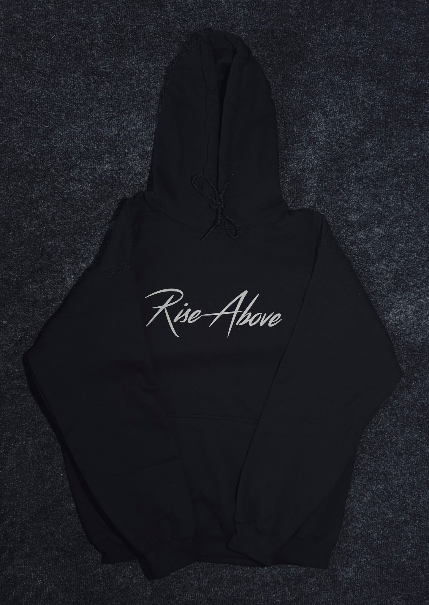 BLACK RISE ABOVE NAME HOODIE